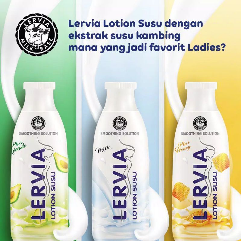 Lervia Body Lotion 200ml extra 30ml / Lervia handbody / Lervia lotion susu100 ml  / lotion avocado /