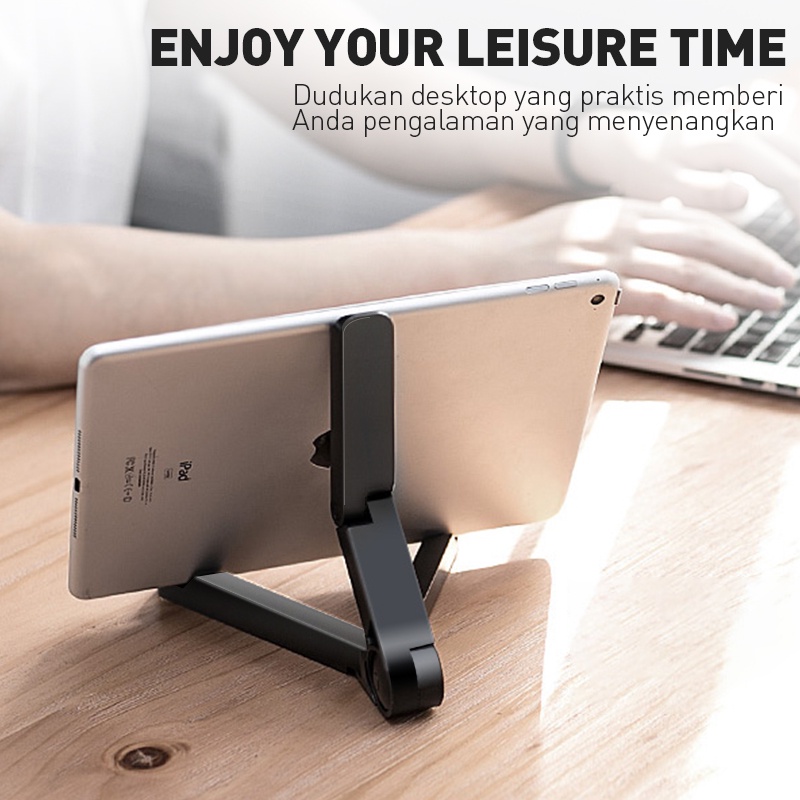 (NEW) ECLE Stand Phone Holder Tablet Portable Flexible Desktop Stand Creative Design Black