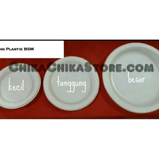 Piring bsm plastik putih susu tanggung