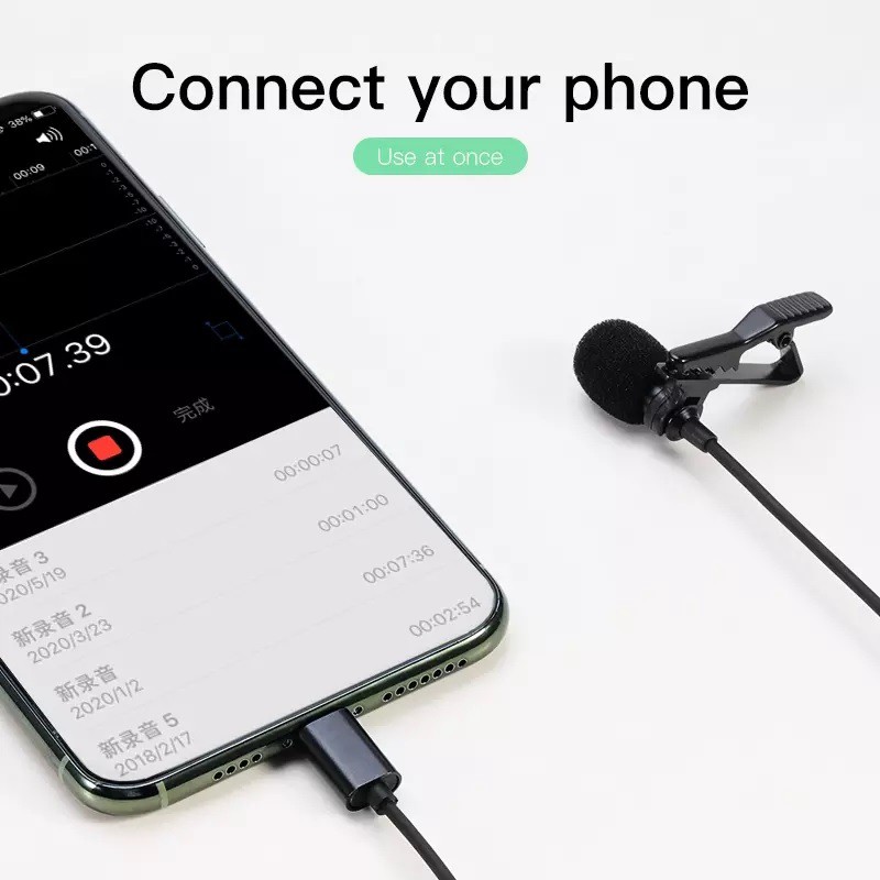 GL-120 - Lavalier Microphone for Lightning Port - 1.5M Length - Mikrofon Untuk Smartphone Tablet dengan Port Lightning Milik Kamu