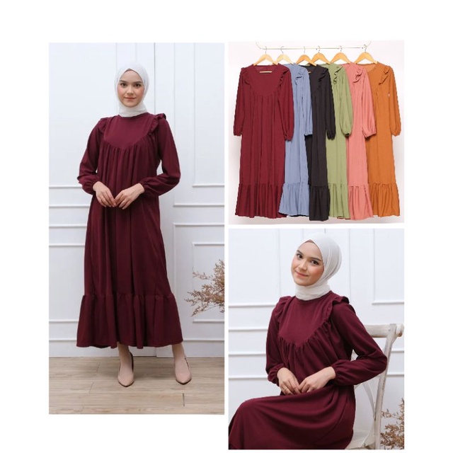 SALE Termurah Alivia dress bahan voxy premium