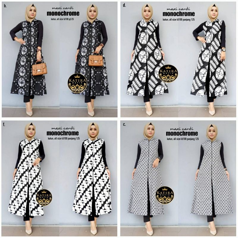 Couple Outer Maxi Cardi Bunga Ilalang Sarimbit Batik Modern Seragam Long Cardigan Rompi Outwear