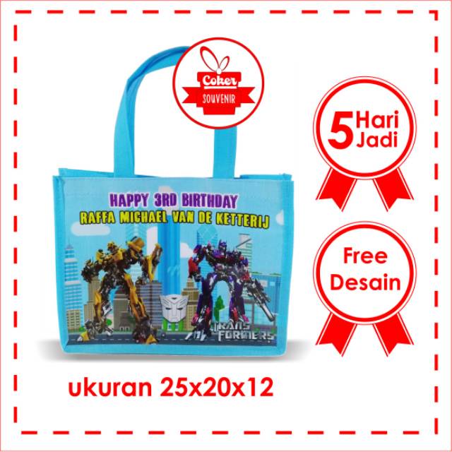 

Terlaris /tas tenteng souvenir tas ultah kartun