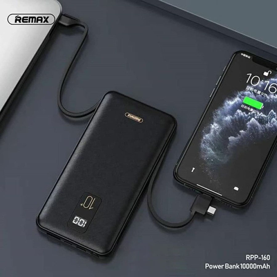 REMAX 10000mAh Power Bank With Cable RPP-160