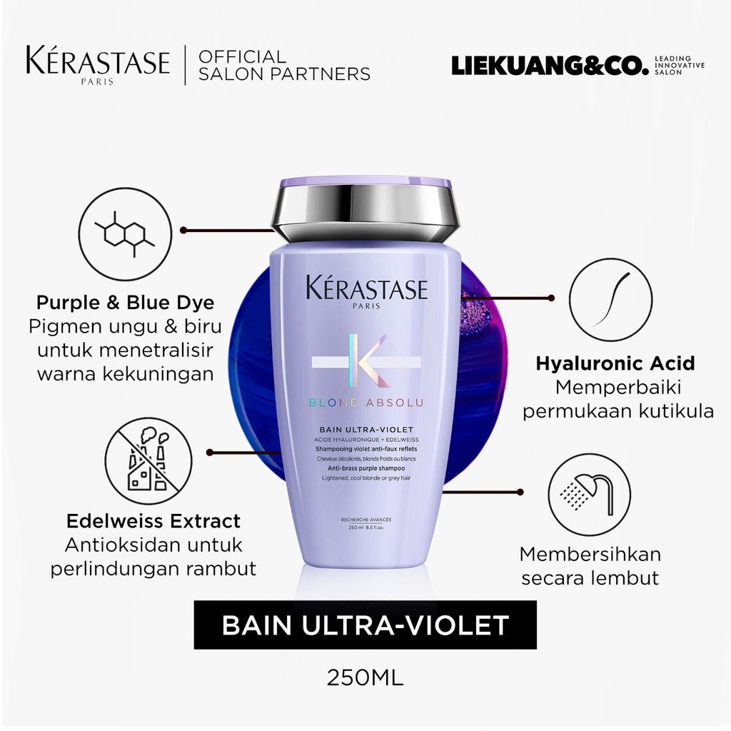 Kerastase Bain Ultra Violet 250ml Shampoo Rambut Dibleach