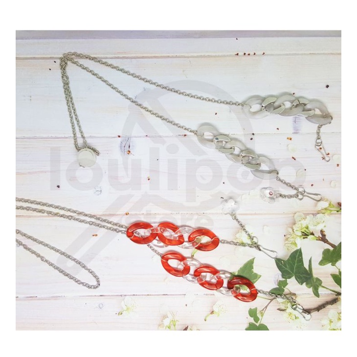 Tali Strap Masker Korea Manik Rantai Akrilik *Acrylic Beads Chain Colorfull TERSEDIA BANYAK PILIHAN 