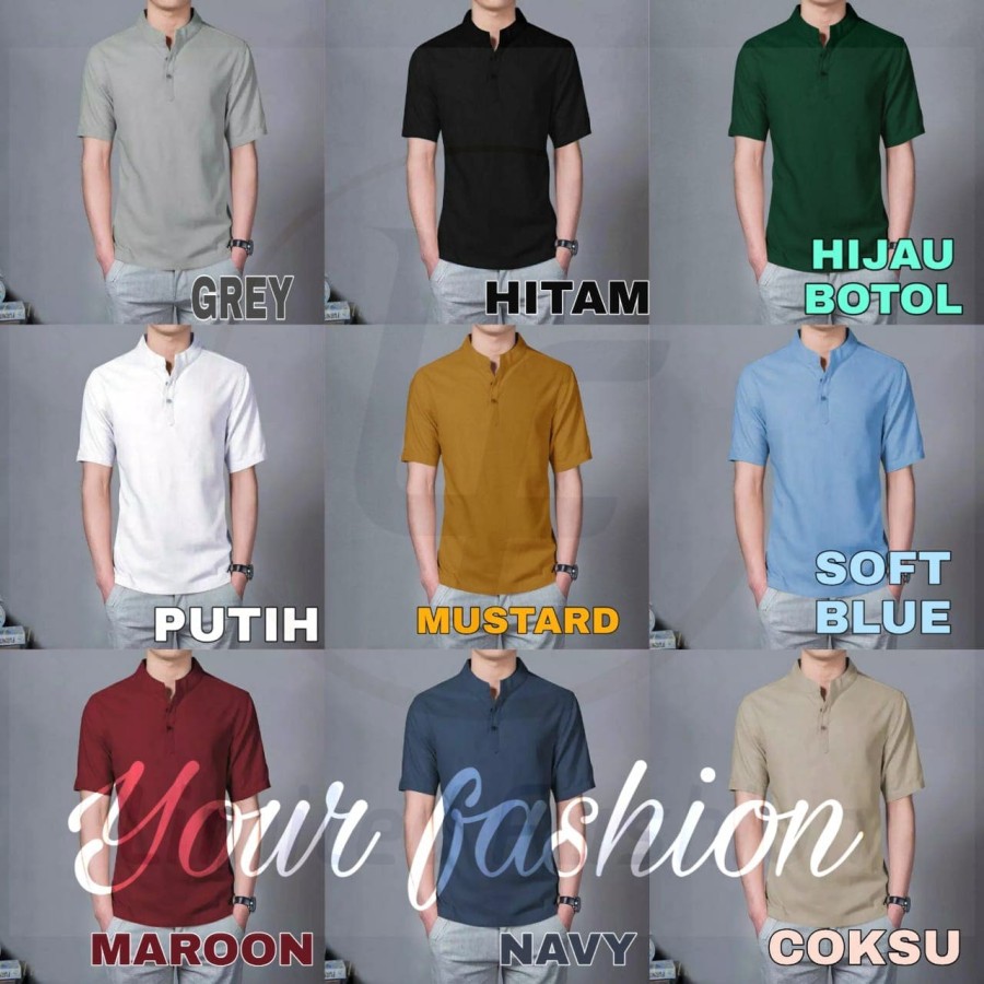 baju koko pria YourFashion Baju Koko Pria Dewasa Lengan Panjang Terbaru Hamis Koko Dewasa Baju Muslim rabani untuk lebaran turki terbaru atasan best quality bisa cod polos ori terbaru jumbo elegan rayon bordir viral qurta katun model terbaru tebal