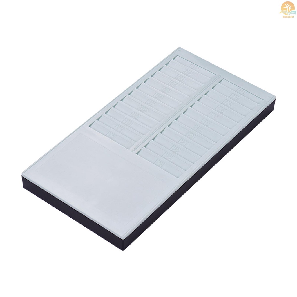 DOYO Time Card Rack Wall Mount Holder 24 Pocket Slot for Attendance Recorder Punch Time Office