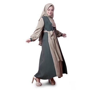 Muslimore IONIC Set Dress Baju Gamis Terbaru Polos 