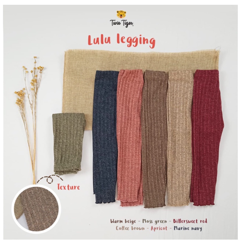 TWIN TIGER Legging LULU 0-4 Tahun Bayi / Anak REEB RIB Premium Quality