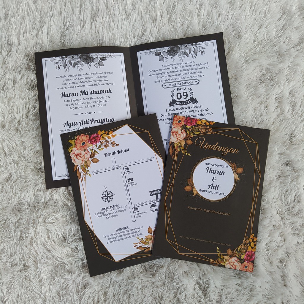 Sampel Undangan Pernikahan dengan nama kamu, Contoh undangan bisa satuan murah Sampel01