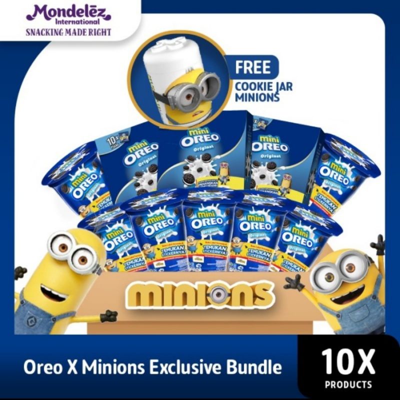 

Oreo x Minion minions Exclusive Bundle ! despicable me bonus toples lucu snack jar minions