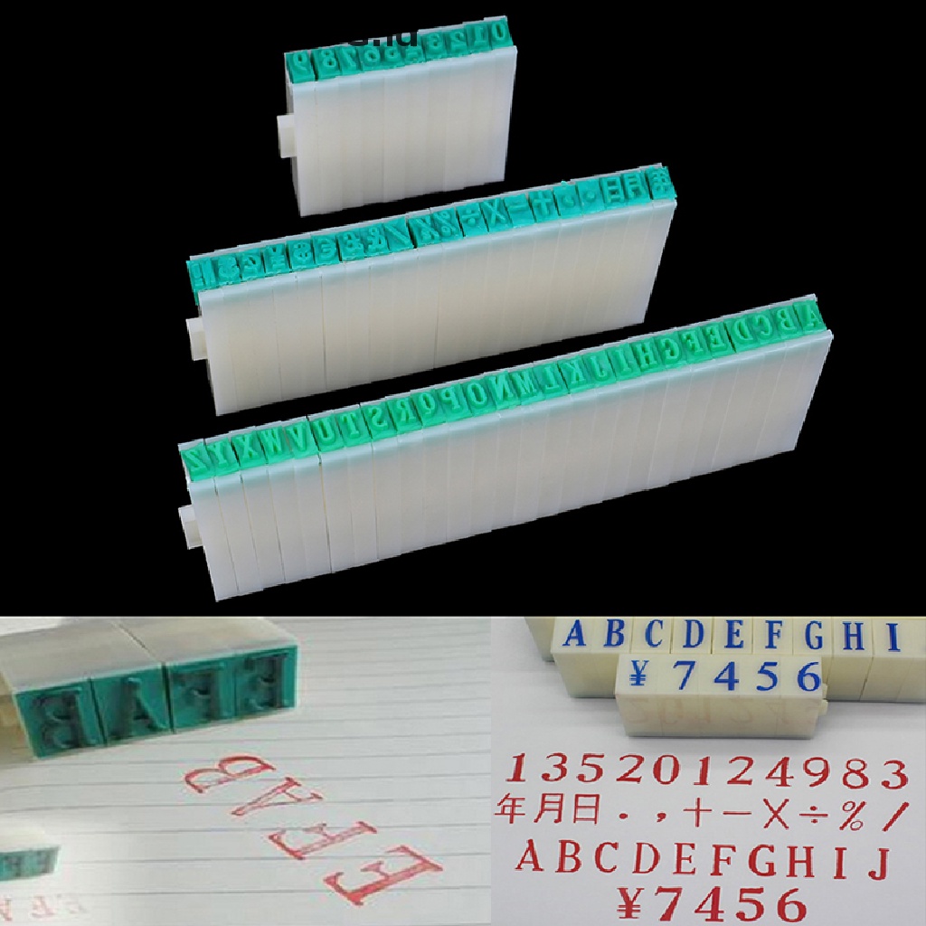 1 Set Stempel Kombinasi Huruf Alfabet Inggris Dan Angka Bahan Karet Untuk Kerajinan