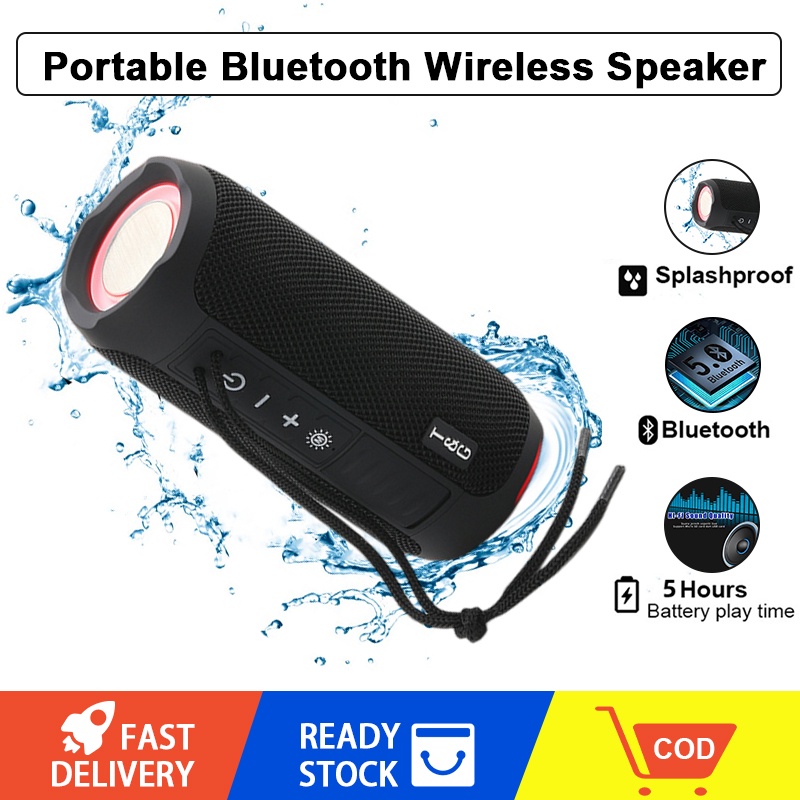 CORN Original YX015 Upgraded 1600mAh Portable Wireless Bluetooth 5.0 Speaker TWS Hi-FI Speakers SUPER Mega BASS Speker LED Light USB Fast Charging with Hand-free for PC/TV/Phones