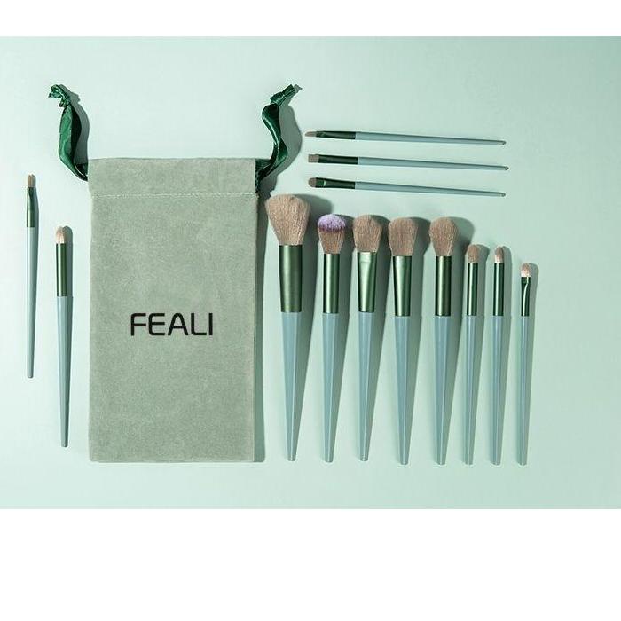 ♣ FEALI 13 Pcs Brush Make Up Profesional Brush Make Up Set Kuas Make Up ➢