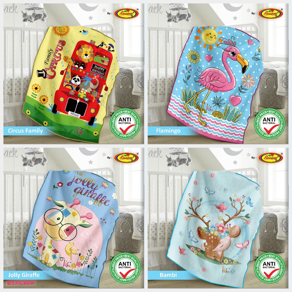 Selimut Vito Kids Sutra Panel / Selimut Anak / Selimut Karakter Uk.100 x 140 By Rosanna