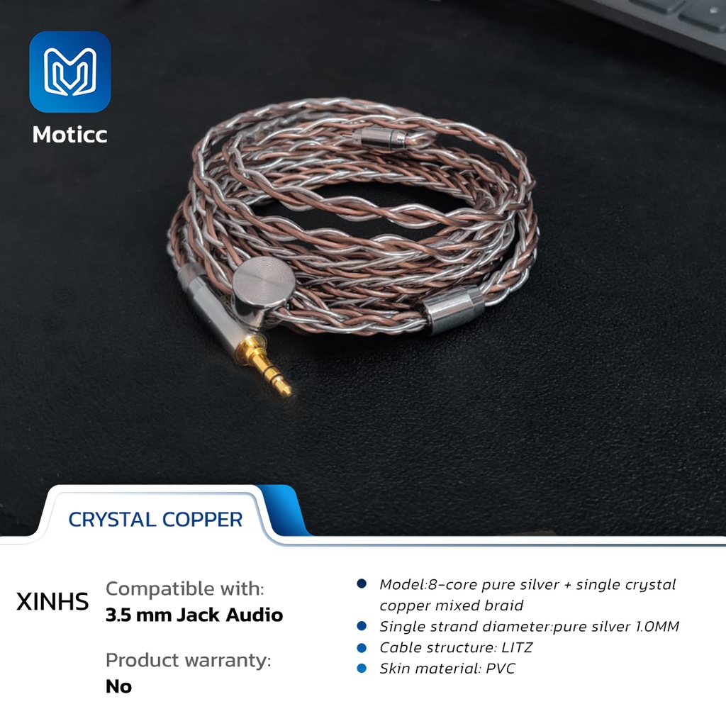 XINHS 8 Core Pure Silver &amp; Single Crystal Copper Mixed Braid Kabel Upgrade Cable