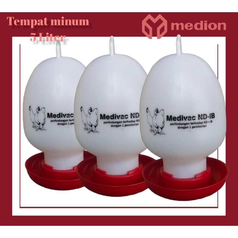 Tempat minum ayam 5 liter/Medion
