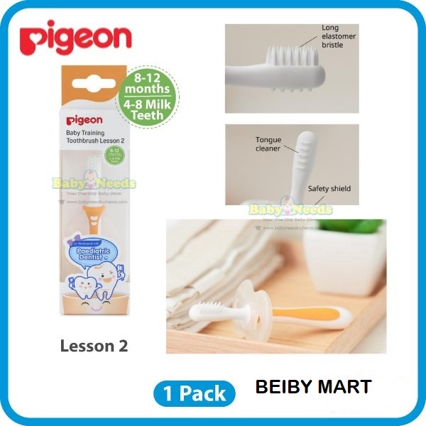 Sikat Gigi Pigeon Training Toothbrush Bayi Lesson 2 Untuk Usia 8-12 bulan ORANGE