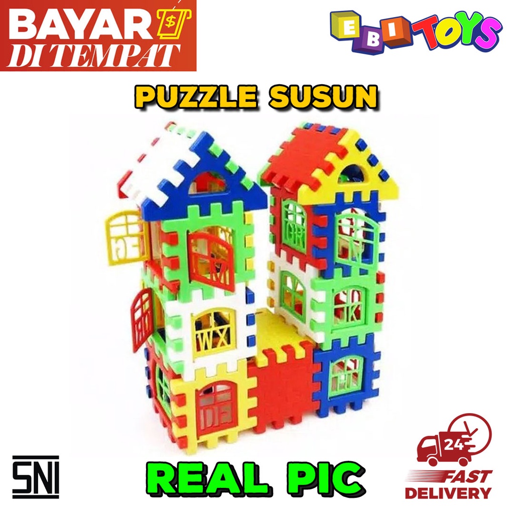 Mainan Puzzle Susun Rumah Mainan Edukasi Puzzle Anak Susun Rumah