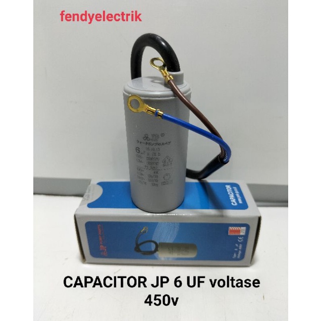CAPASITOR/KAPASITOR BULAT MESIN POMPA AIR 6 UF 450 JP PUMP PARTS