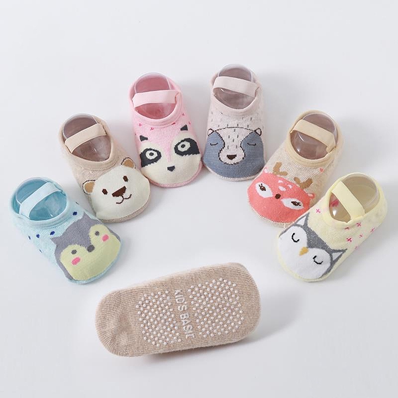 Kaos kaki anak bayi ankle dengan strap/Kaos kaki bayi/Sepatu kaus kaki anak bayi bahan katun anti slip/Kaos kaki anti slip  L116/117