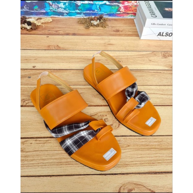 ABBUSHOES PR 03 sandal spon tali kotak erina