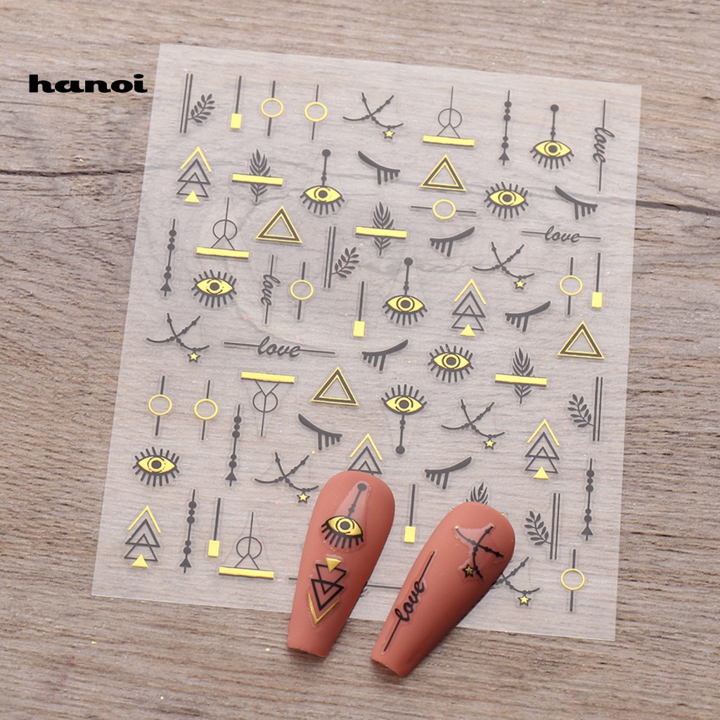 Han Stiker Kuku Motif Hati / Bintang Untuk Dekorasi Nail Art