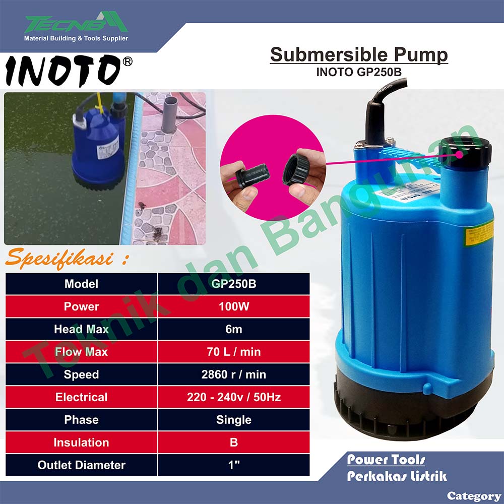 Submersible Pump / Pompa Celup Inoto GP250B