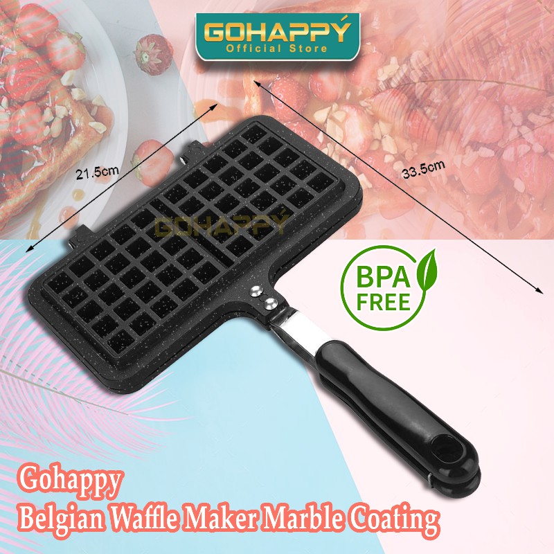 Everlux Cetakan kue waffle Panci Loyang Belgian Waffle maker Gohappy GHC51