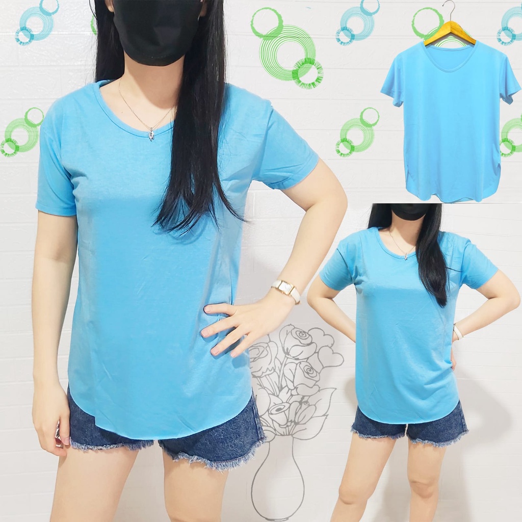 Kaos wanita V-neck Opal / Kaos Wanita Polos oval Leher V / Kaos Wanita Polos Spandex / Kaos Atasan Wanita / Kaos Cewek Polos