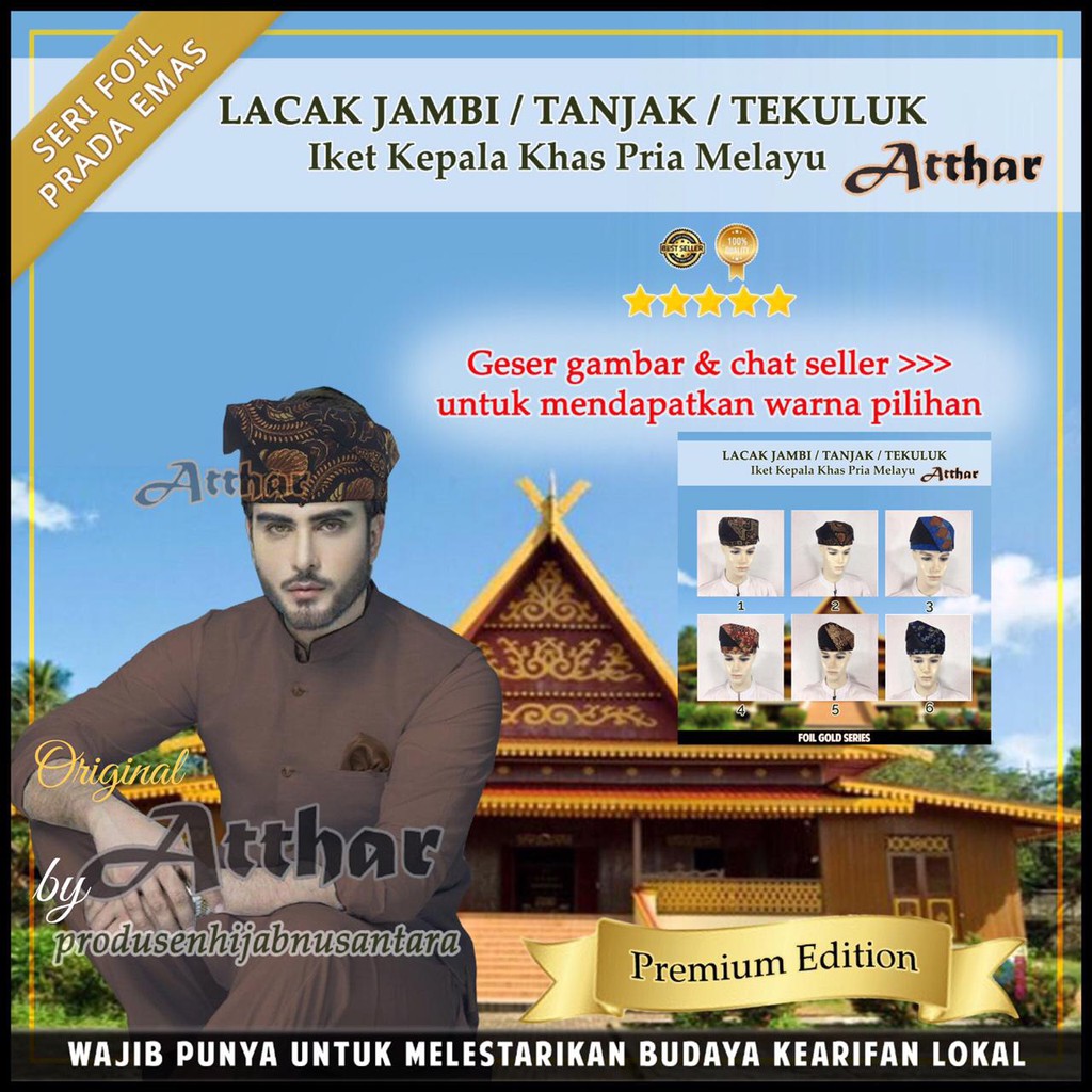 Grosir Terlaris Premium Iket Kepala Melayu Lacak Jambi Tanjak Tekuluk Udeng