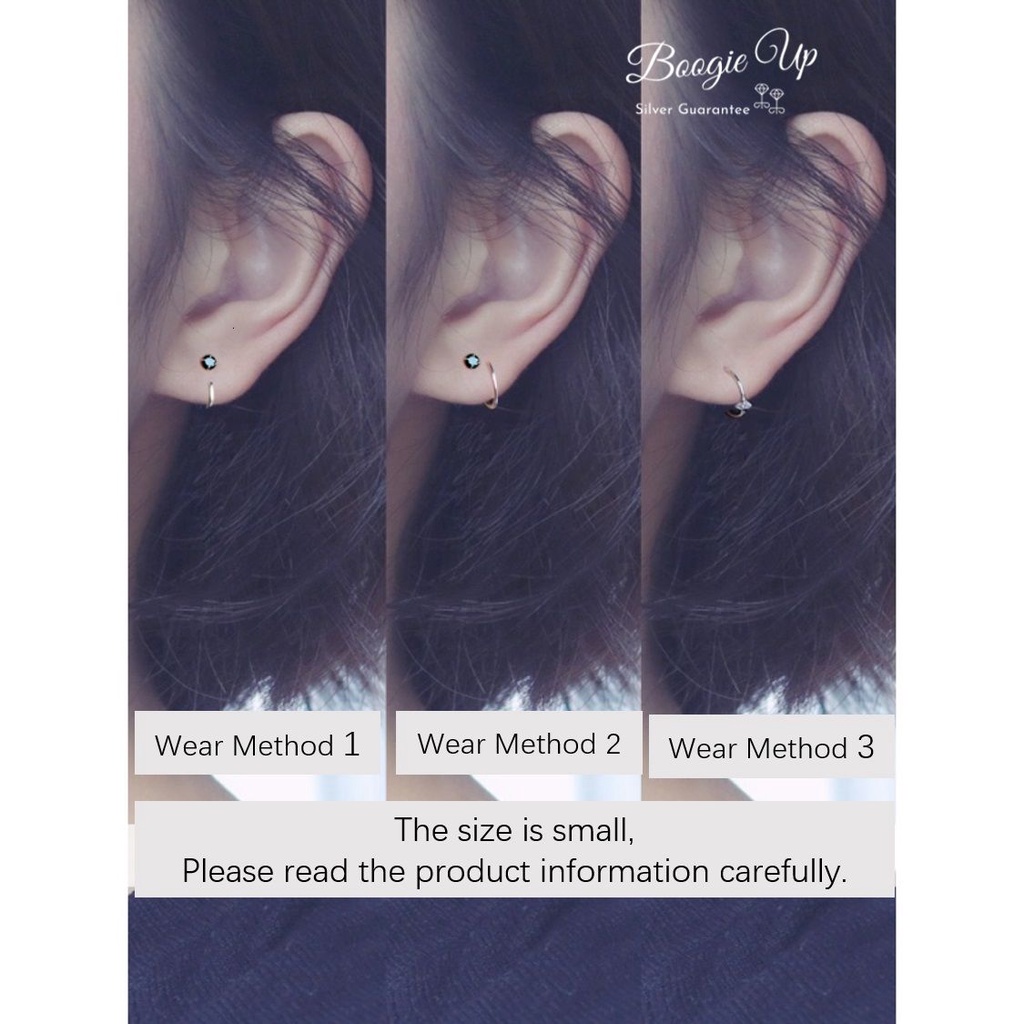 S925 Silver Earrings 1 Pair CZ Hook Kecil Berlian Zirkon Anting Harian Lingkaran Heliks Tindik Minimalis Anting Huggies Tanpa Dukungan Hypoallergenic