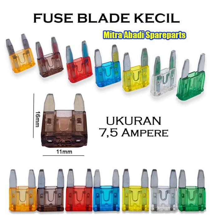 Fuse Blade Kecil/Sekring Tancap Motor Atc Mini 7.5A/7.5 Ampere 11Mm