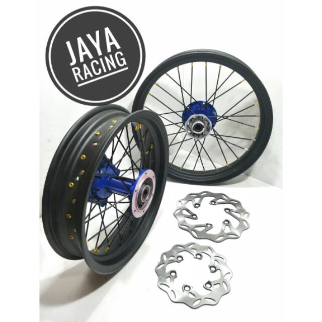 Velg ring 14 Tapak lebar 300 ring 17 Tapak lebar 250 Klx 150 - Dtraker 150 Sepaket  plus stel velg