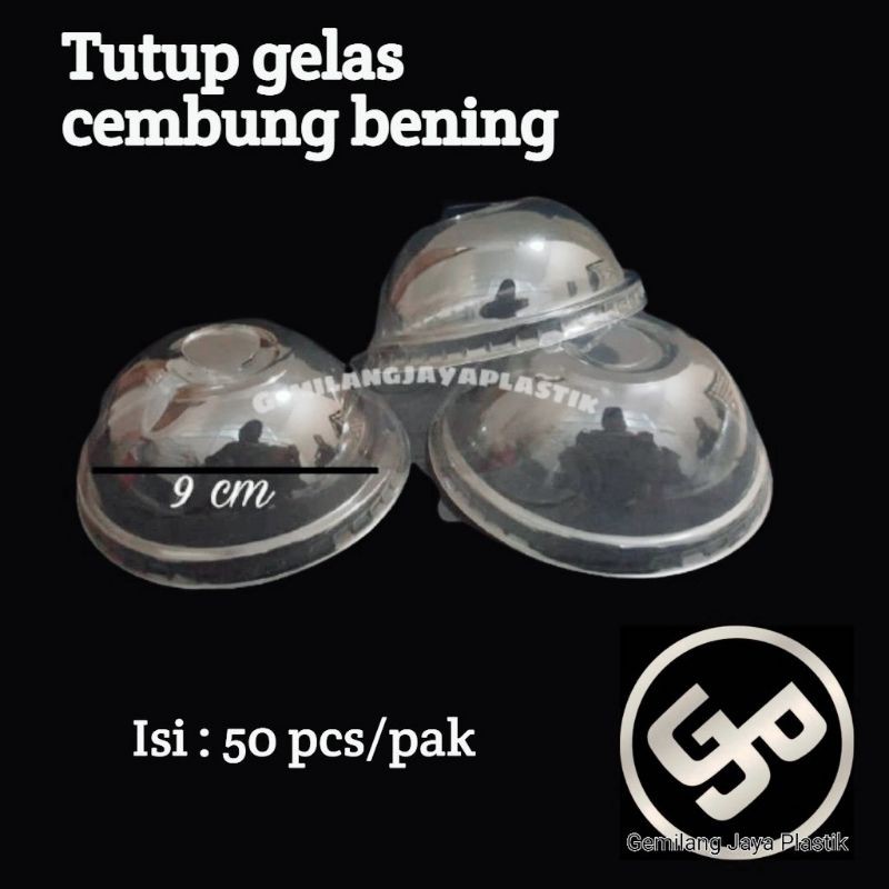 TUTUP GELAS DATAR/TUTUP CEMBUNG POP ICE/TUTUP DOMELID  ISI 50PCS