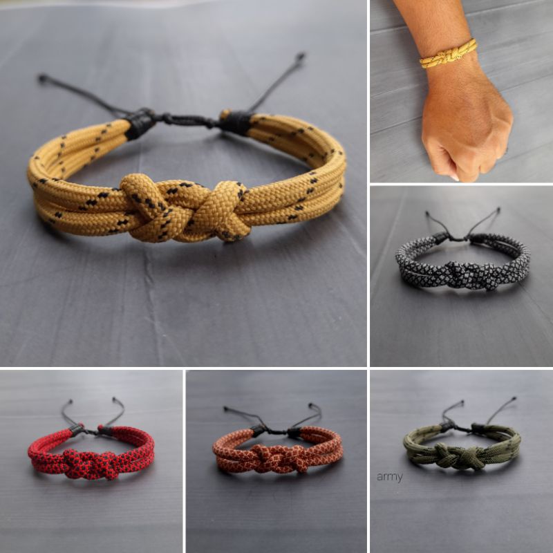 Gelang Pria Gelang Wanita Gelang Tali Prusik Gelang Infinity Prusik Paracord