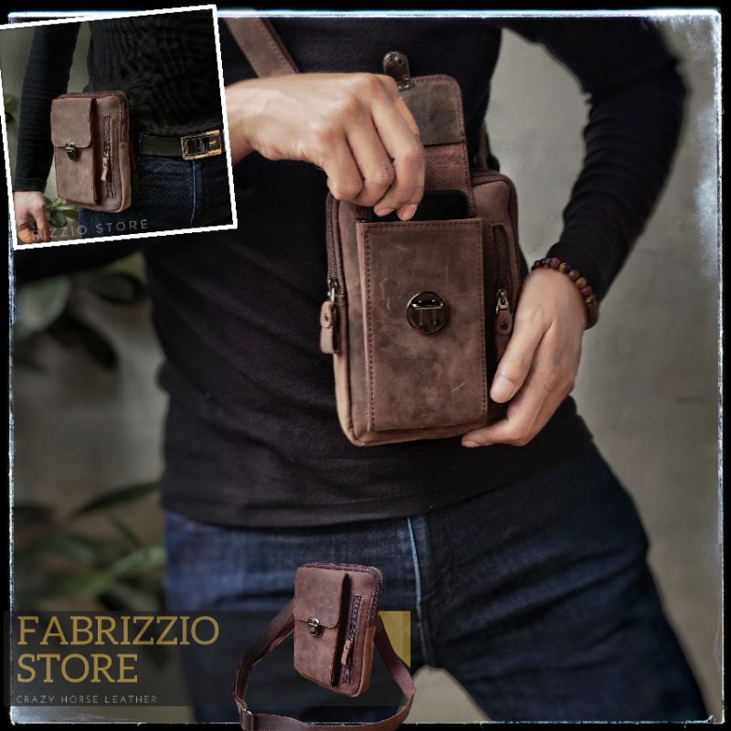 tas pria manly BRIVERA vintage edition kulit asli