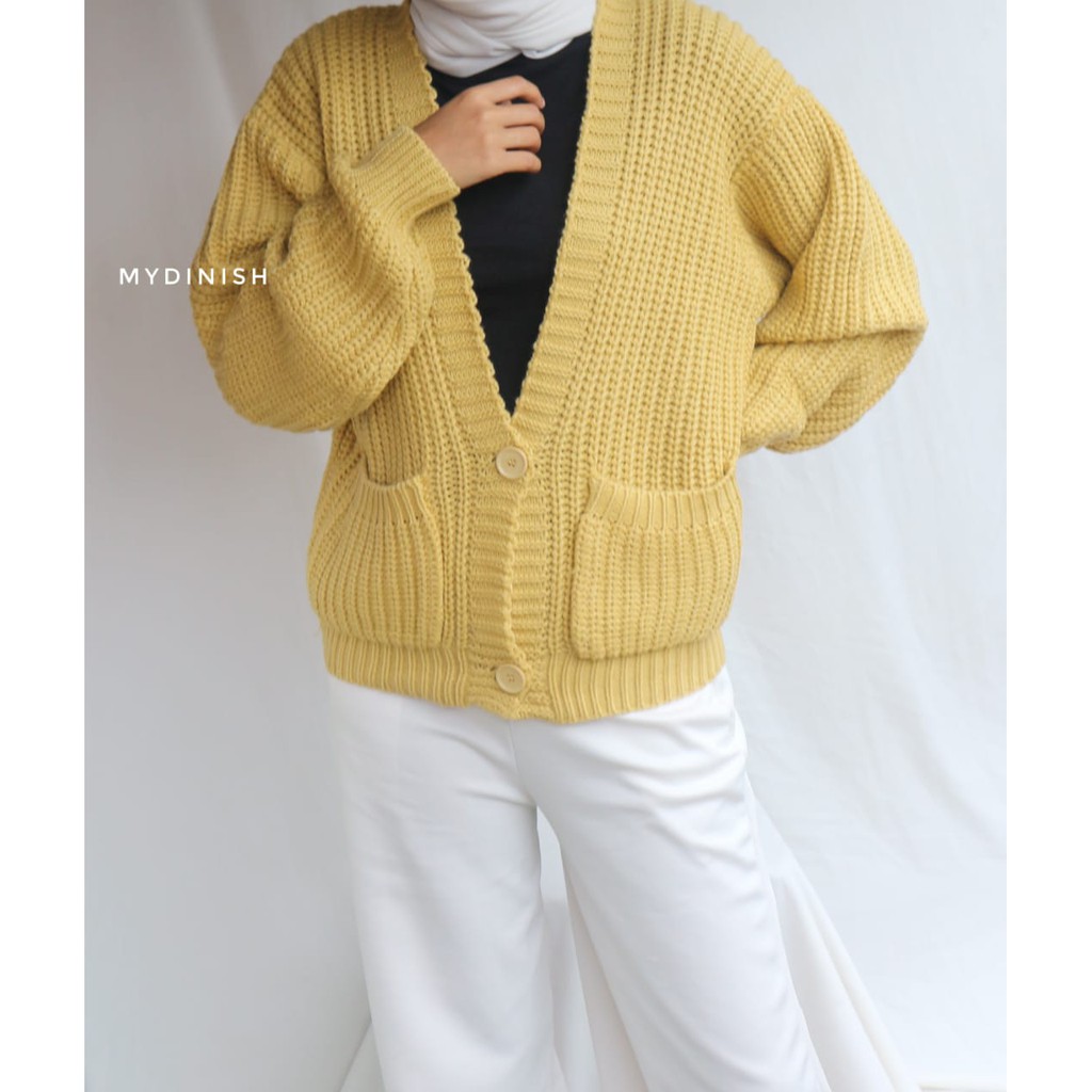 elle pocket cardy - Cardigan Wanita Rajut