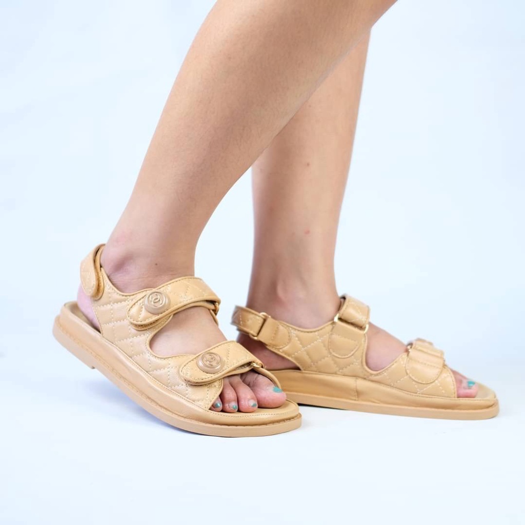 [7.7 Boombastis Sale⚡] - SENDAL WANITA KEKINIAN CNLS002 SANDAL SLIP KASUAL VELCRO PREMIUM IMPORT