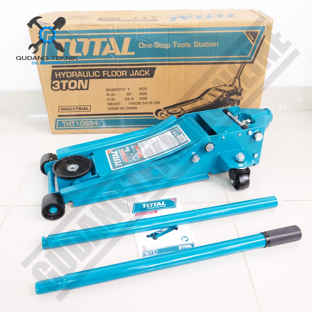 Dongkrak Buaya 3 Ton TOTAL THT10834 PREMIUM / Dongkrak Mobil 3Ton TOTAL THT 10834 - Hydraulic Floor Jack