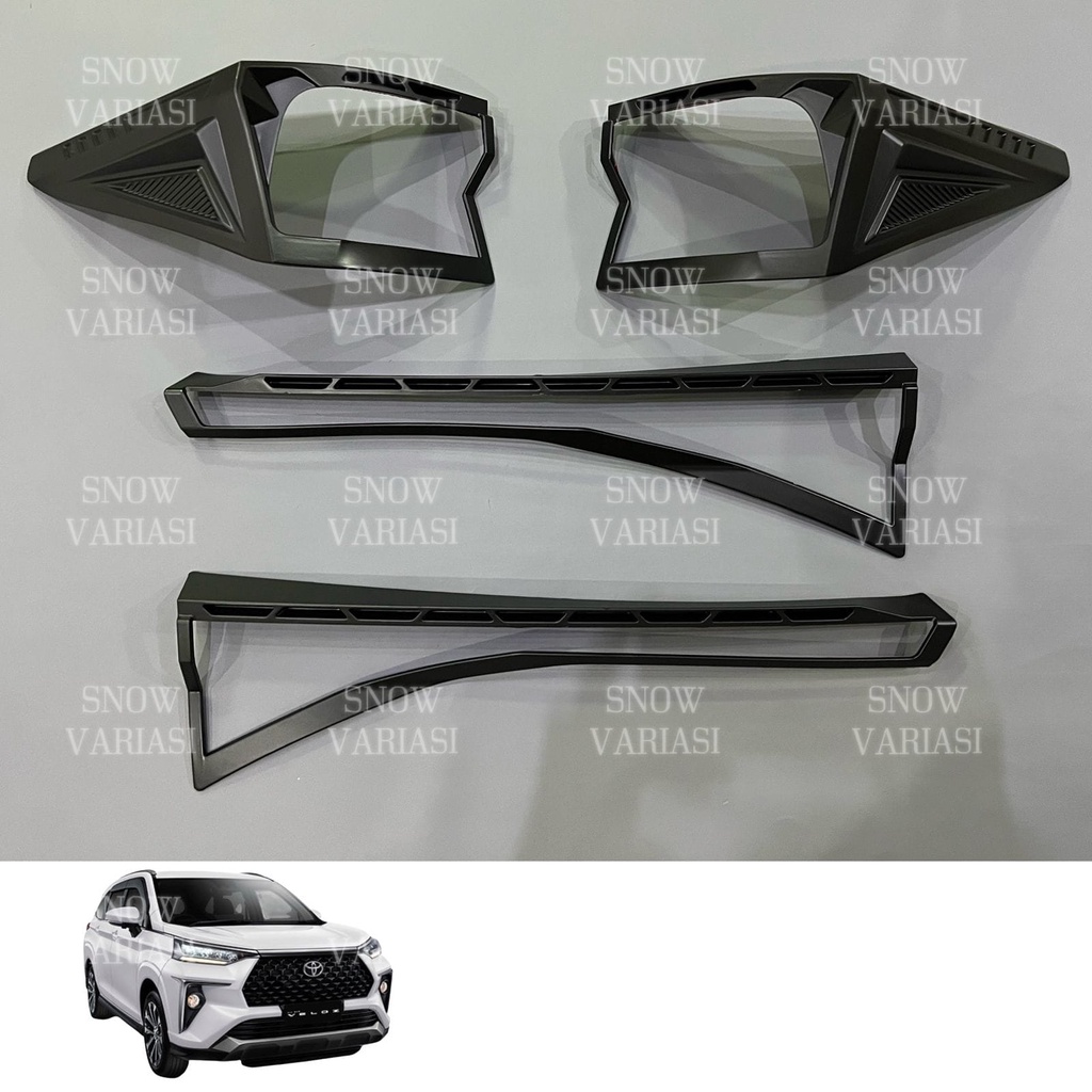 Garnish Lampu Belakang All New Veloz 2022 UP Hitam Doff