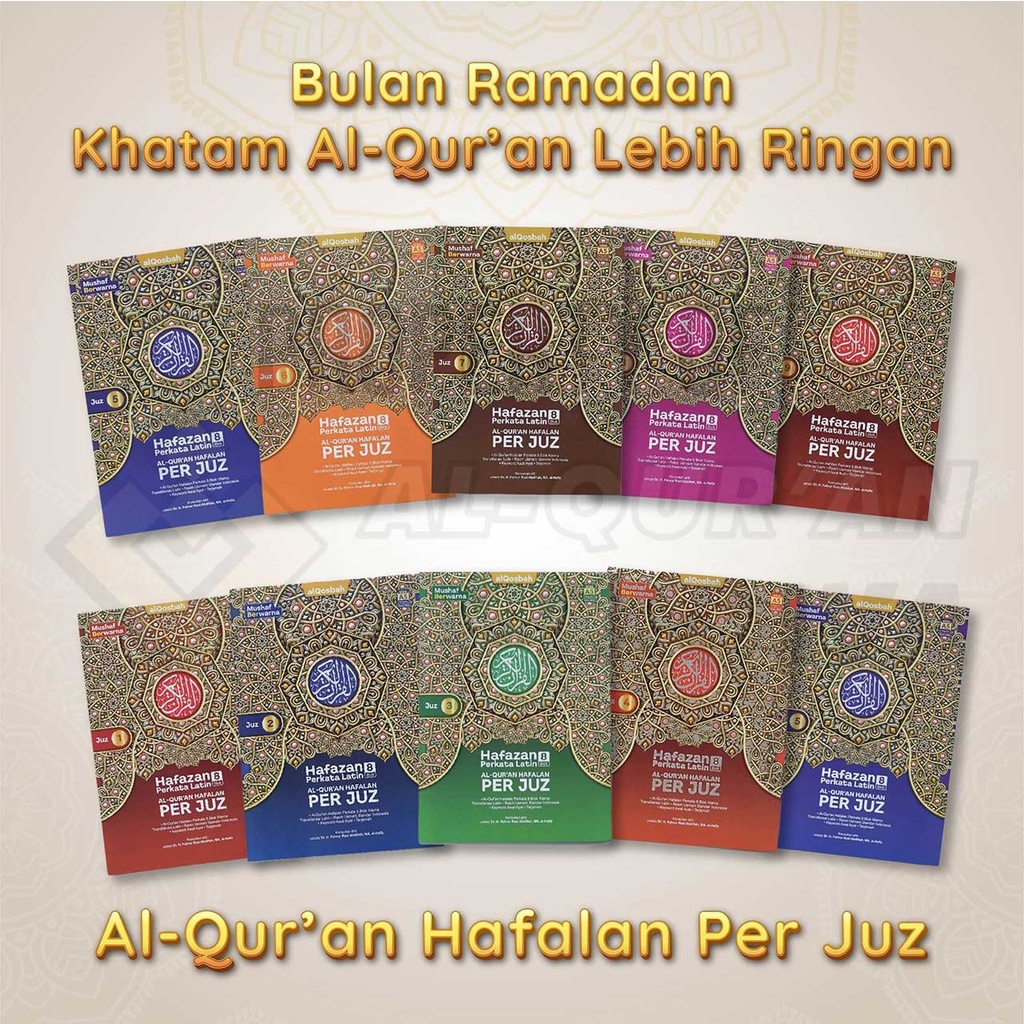 Mushaf Alquran Per Juz 30 Buku Perkata Latin Ukuran A5 dan Terjemahan