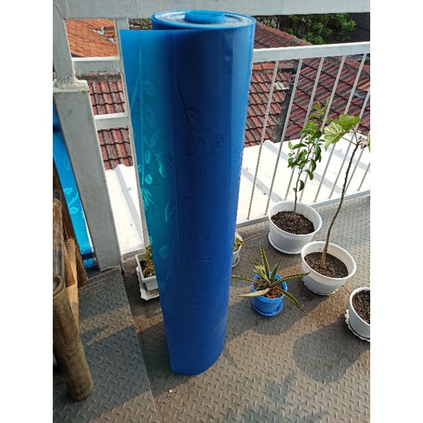 Fiber glass - plastik pagar bunga lite natural - BIRU