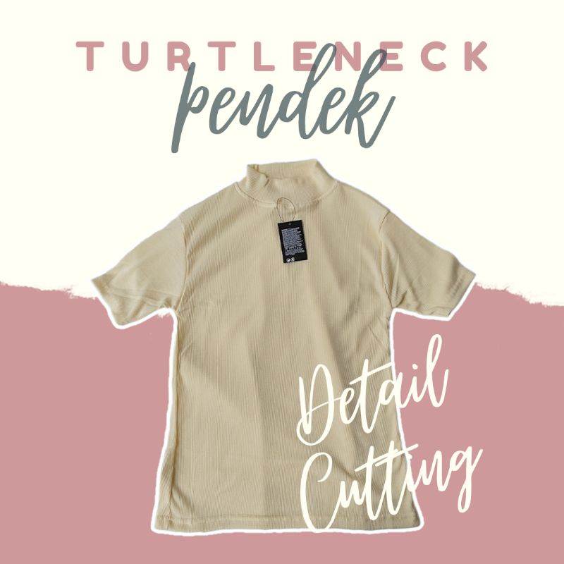 TURTLENECK RIB PENDEK // KAOS RIBB KERAH TINGGI LENGAN PENDEK