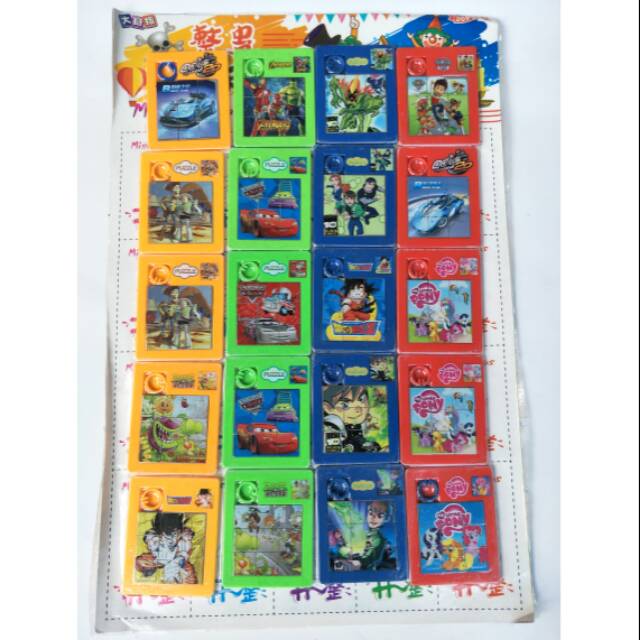 Puzzle Geser Mini 7cm Karakter Anak Mainan Edukatif Murah