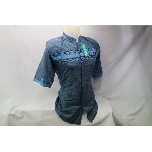 Baju Koko Jasko Jas Koko Biru Songket Lengan Pendek Terbaru SPB 062