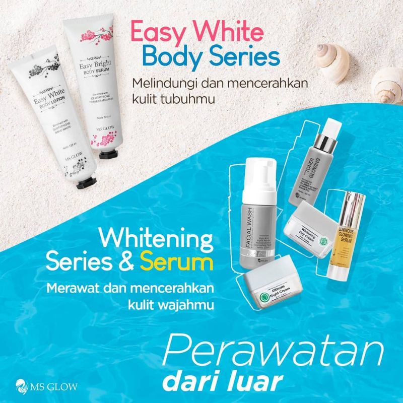 Ms Glow Body Series 2in1 Easy White Body Lotion Easy Bright Body Serum