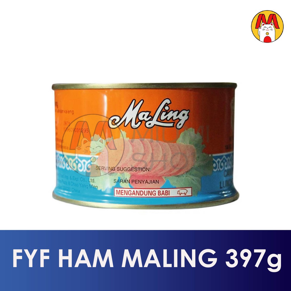 

Ma Ling Luncheon Pork FYF Ham Maling Daging Babi Kaleng 397g NON HALAL