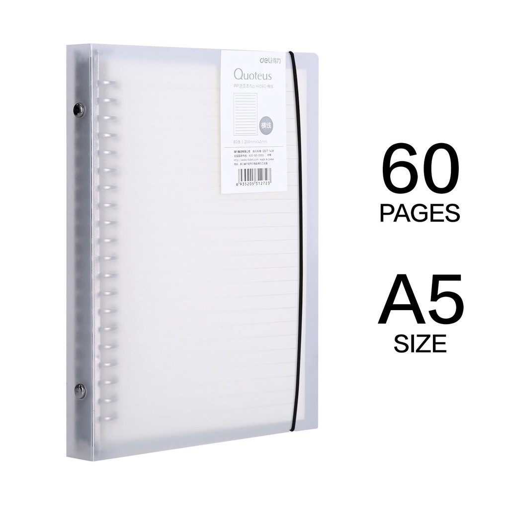 

MAP BINDER NOTE LOOSE LEAF A5 PUTIH TRANSPARAN MINIMALIS POLOS 20 RING BESI 60 LEMBAR NOTEBOOK CATATAN BAGUS